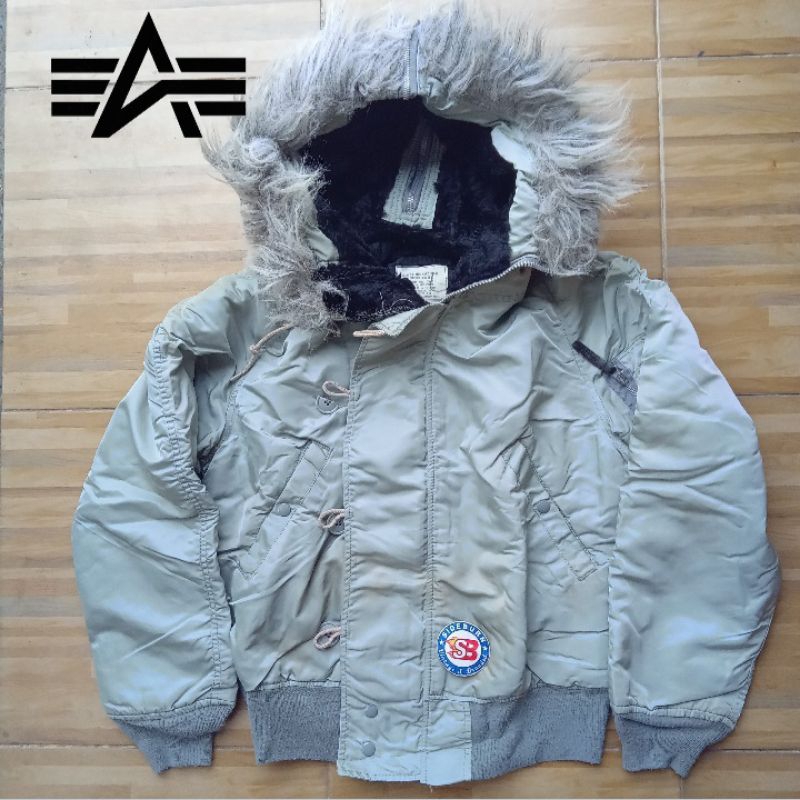 ALPHA INDUSTRIES N2B JACKET BOMBER SILVER MADE IN USA