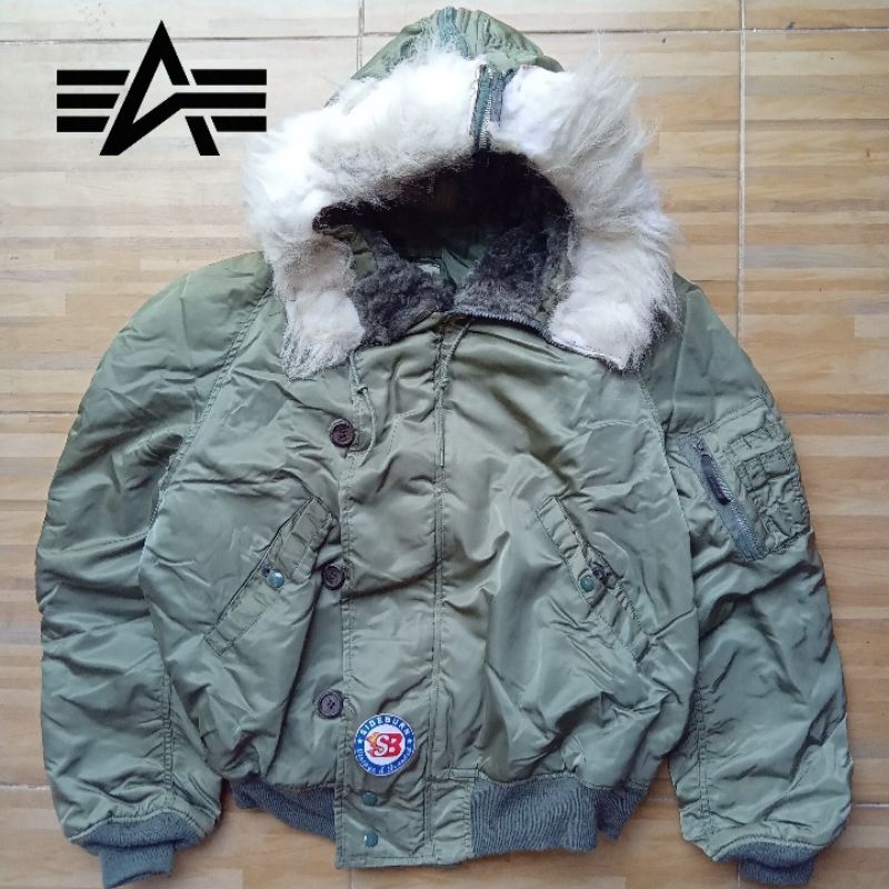 ALPHA INDUSTRIES N2B JACKET BOMBER ARMY GREEN MADE IN USA