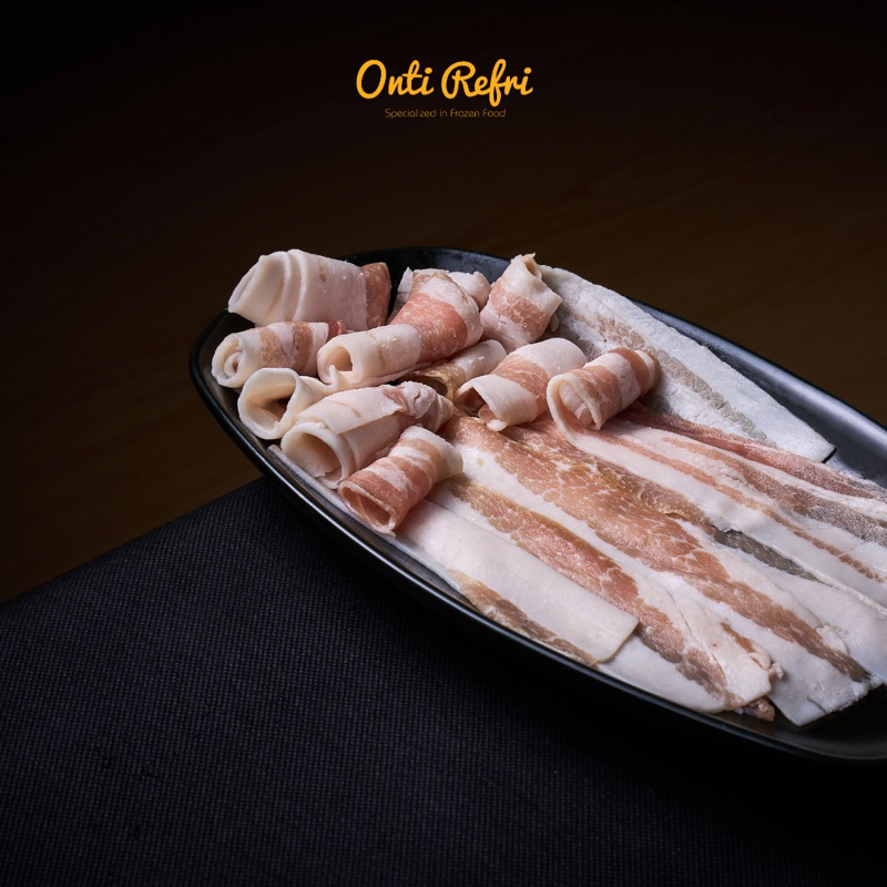 Samgyeopsal Sliced (Pork Belly Sliced) - 500gr / Daging Babi Samcam Slice Korean BBQ Korbeq Non Hala