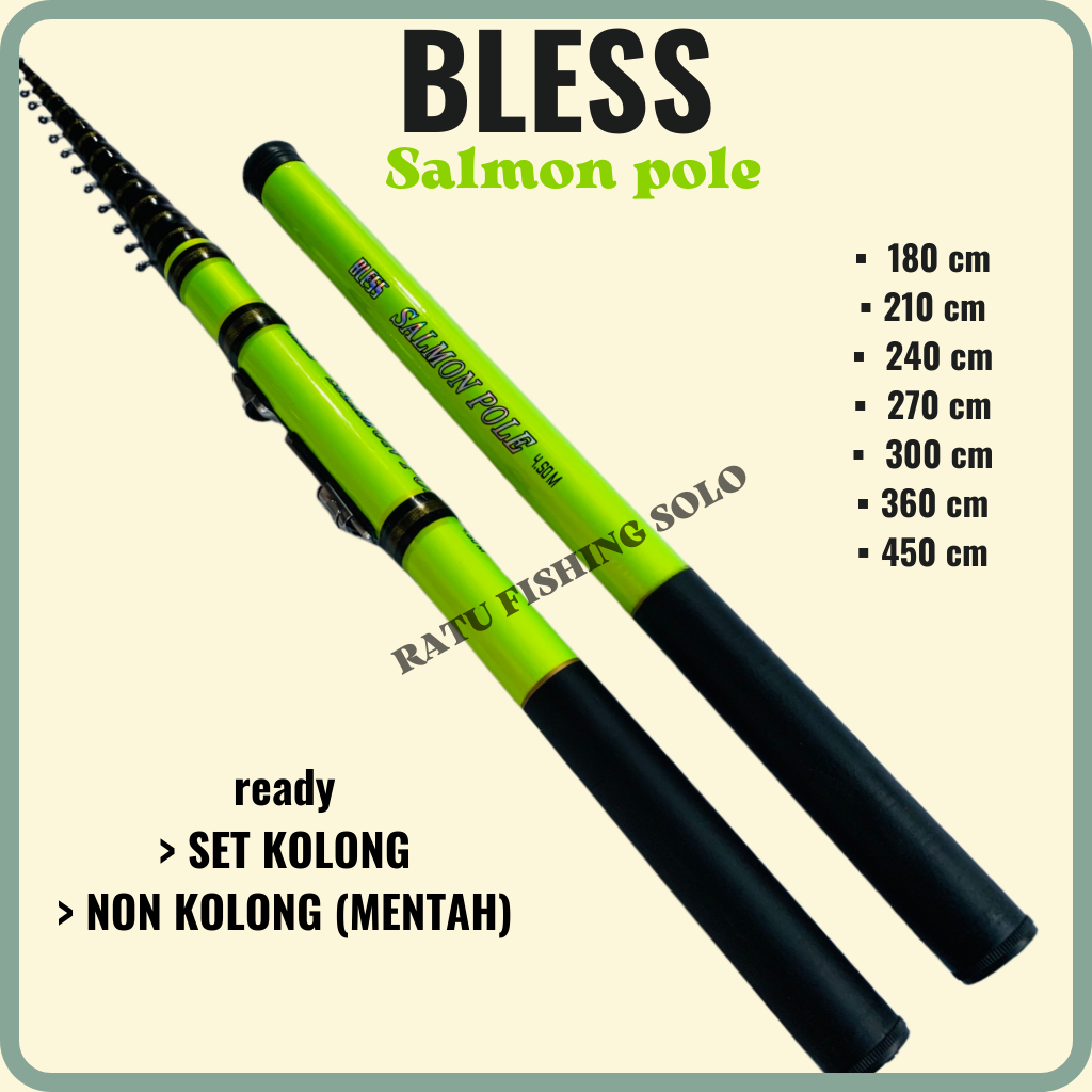Joran Tegek ruas pendek bless salmon pole 180 210 240 270 300 360 450 tegek fiber karbon