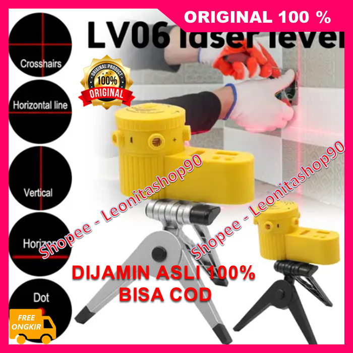 LV06 Laser Level Tripod Laser Waterpass Alat Ukur Laser Garis / Laser Lever Line Siku Laser Waterpas