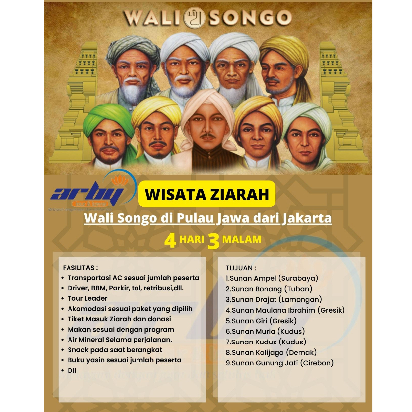 Tour Walisongo Ziarah start Jakarta  selama 4 hari 3 malam