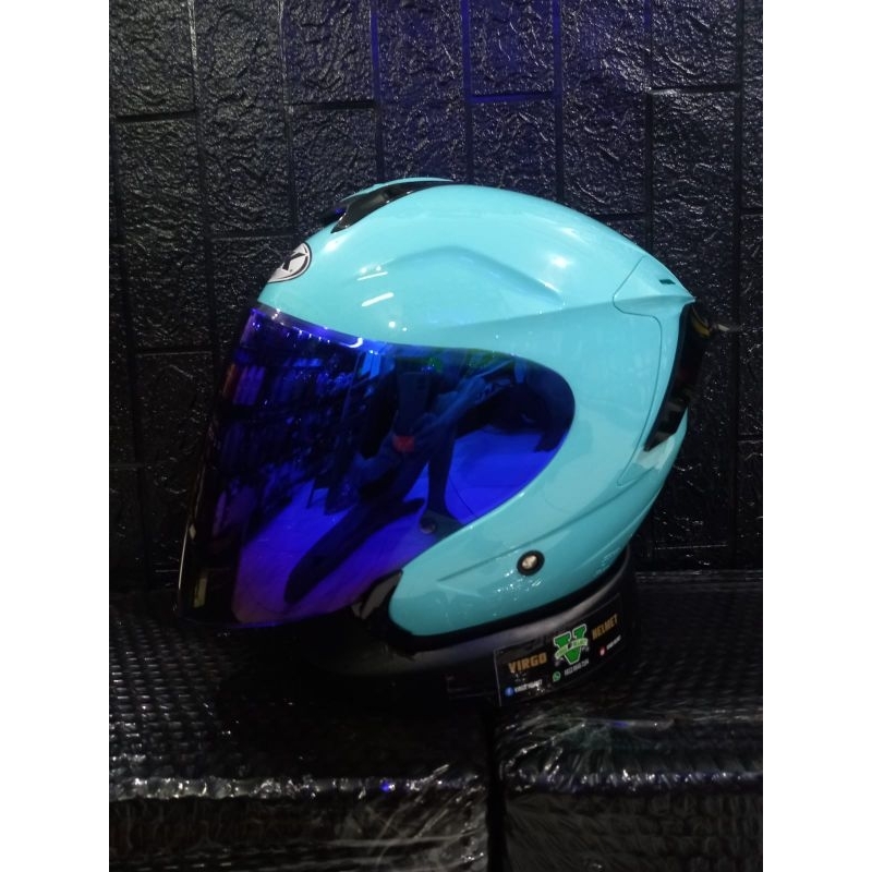 HELM INK DYNAMIC SOLID AQUA BLUE VISOR IRIDIUM BLUE