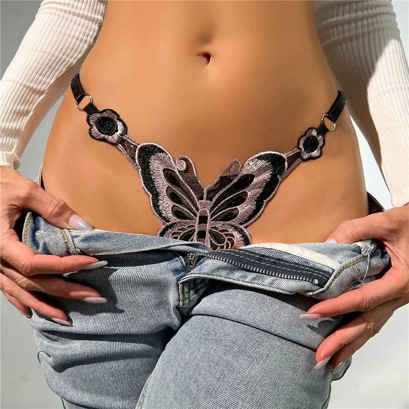 Finetoo Thong Kupu Kupu Celana Dalam Wanita Seksi G string Wanita Kupu Kupu