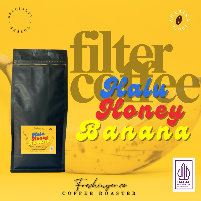 

Kopi Arabica Halu Banana Specialty Biji/Bubuk 100gram