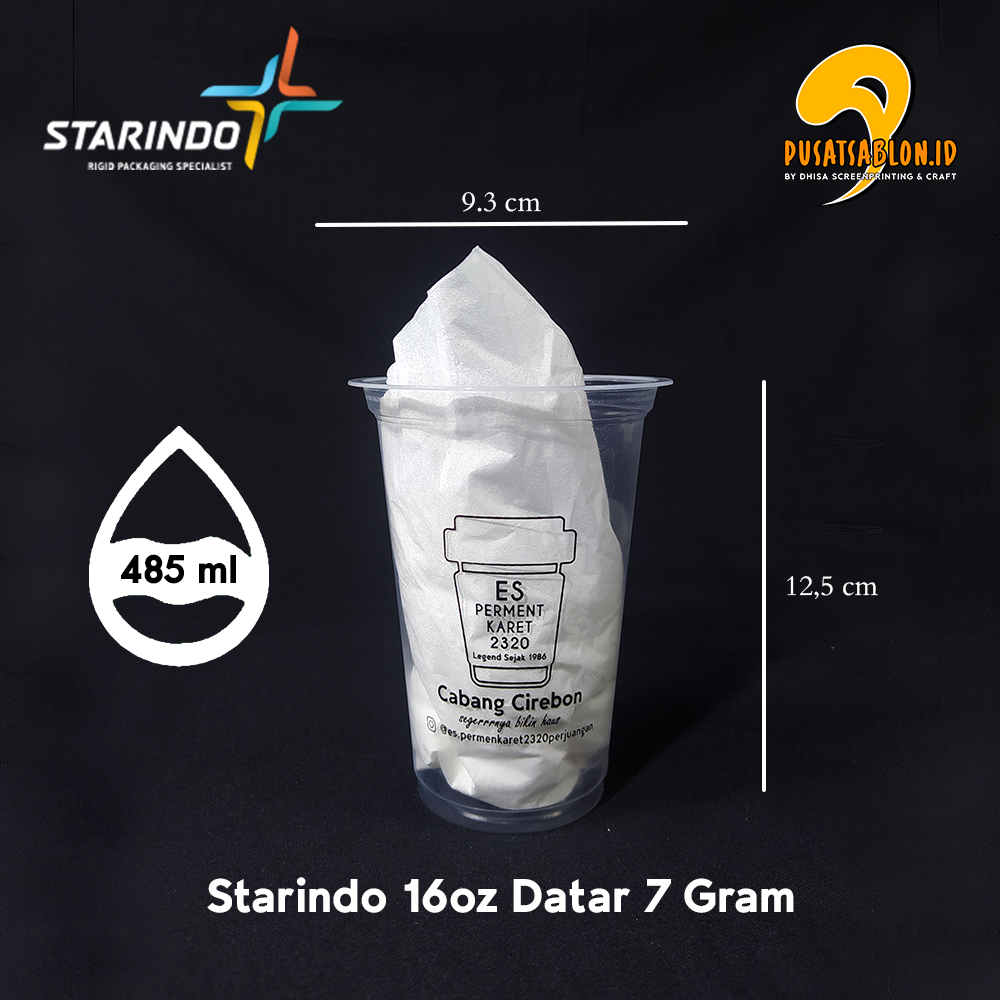 Sablon Cup Minuman Starindo 16 oz Datar 7 gram