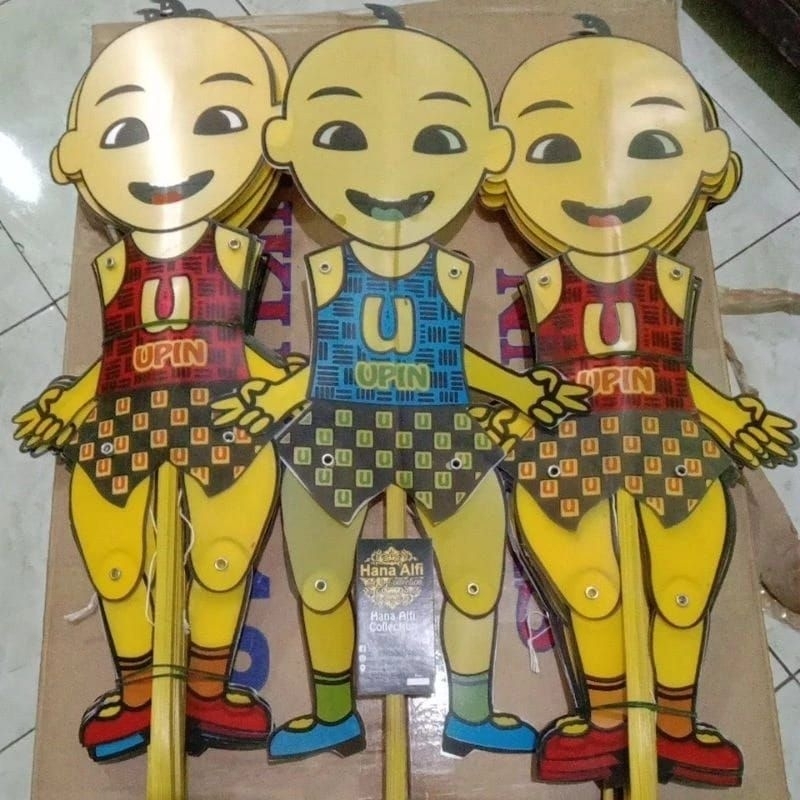 Jual 10 pcs Mainan Anak anak Wayang Karakter Edukasi Upin Ipin