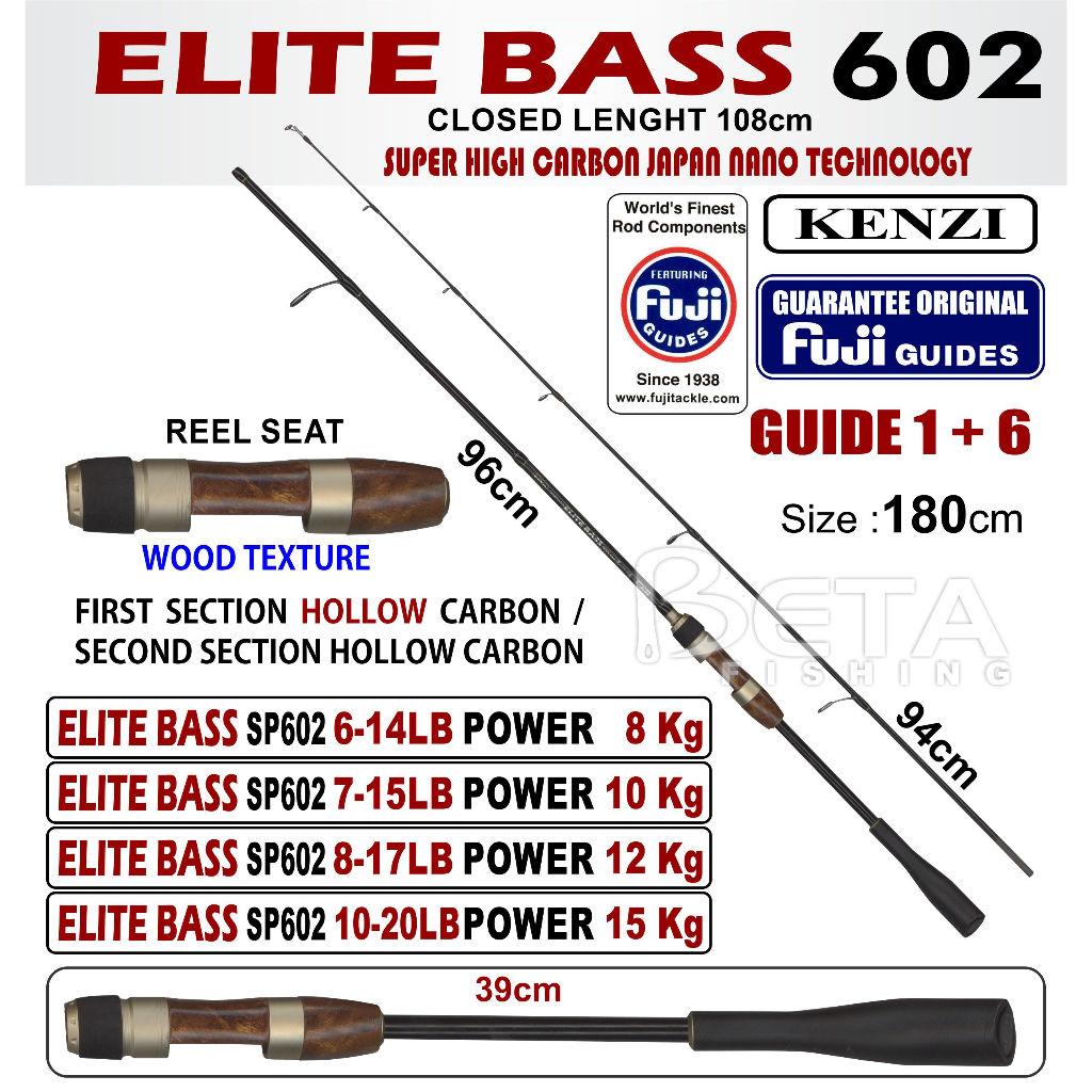 ROD JORAN KENZI ELITE BASS bahan Japan Quality CarbonTexture Kayu