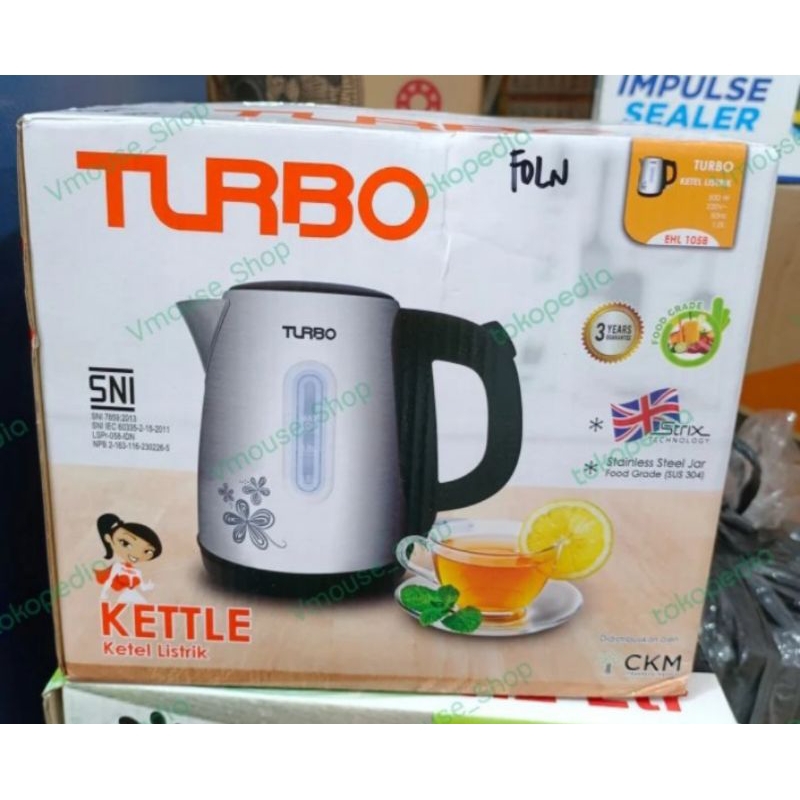 KETTLE LISTRIK TURBO EHL1058 - TEKO LISTRIK TURBO 1 LITER - KETTLE TURBO - KETTLE LISTRIK 1 LITER - 