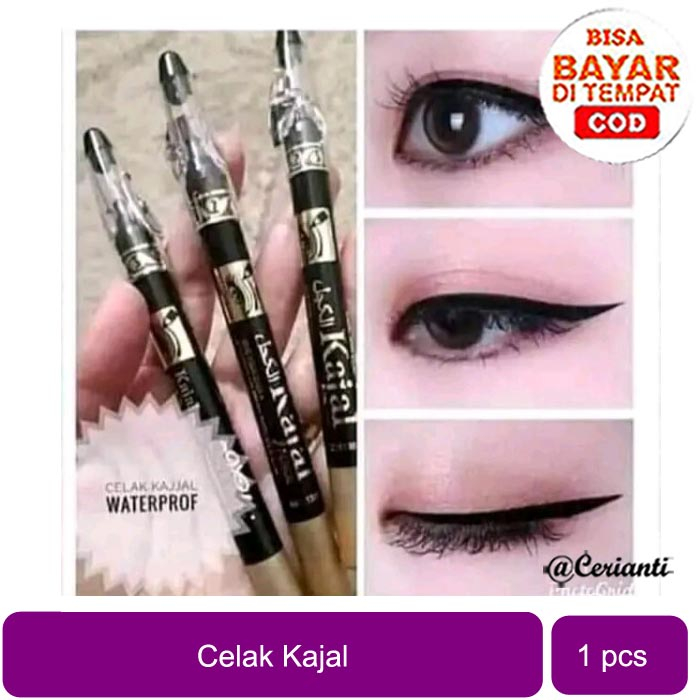 CELAK MATA KAJAL PENCIL Waterproof Untuk Mata Indah Warna Hitam Dari Herbal Pilihan Kesehatan_Cerianti