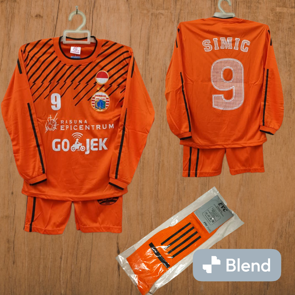 BAJU KIPER ANAK PERSIJA ORANGE/SETELAN BAJU BOLA KIPER PERSIJA ORANGE USIA 6-12THN