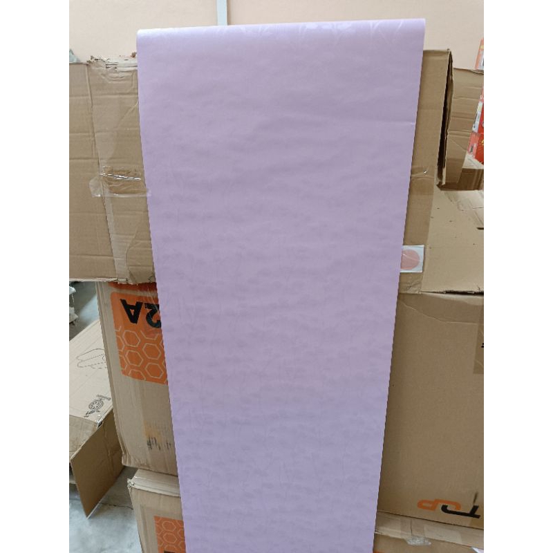 Wallpaper sticker dinding 45cmx10m motif embso ungu salur ungu gh224 wallsticker foam 3d polkadot un