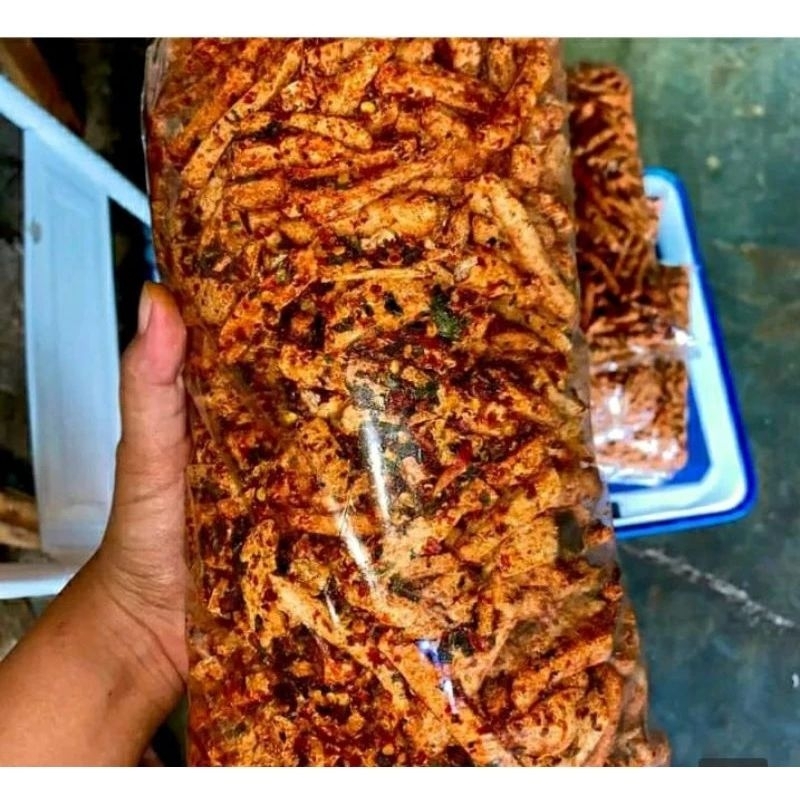 

Basreng Pedas Daun Jeruk Ukuran 1KG.