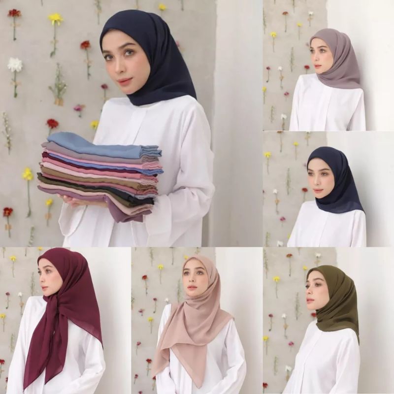 Jilbab segiempat | Segiempat Bella square | jilbab anti letoy | jilbab promo