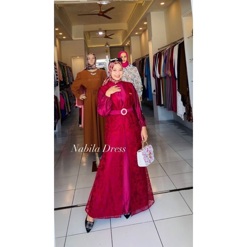 Gamis brokat #Nabila Dress #Gamis pesta