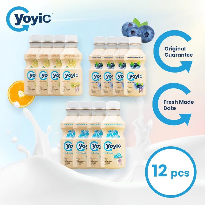 YOYIC Yoghurt Drink 12 Botol 3 Rasa