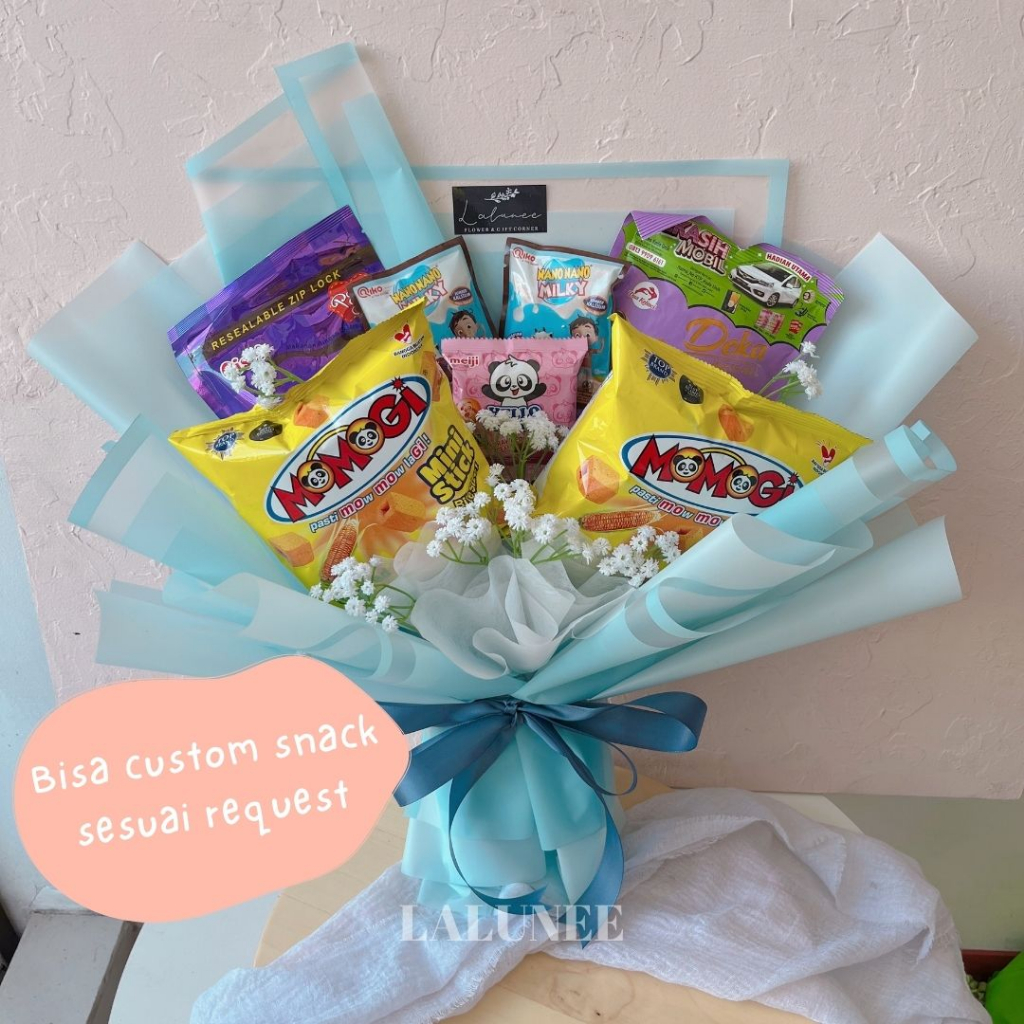 Custom Buket Snack Murah Snack Bouquet Makanan Hadiah Ultah Buket Wisuda