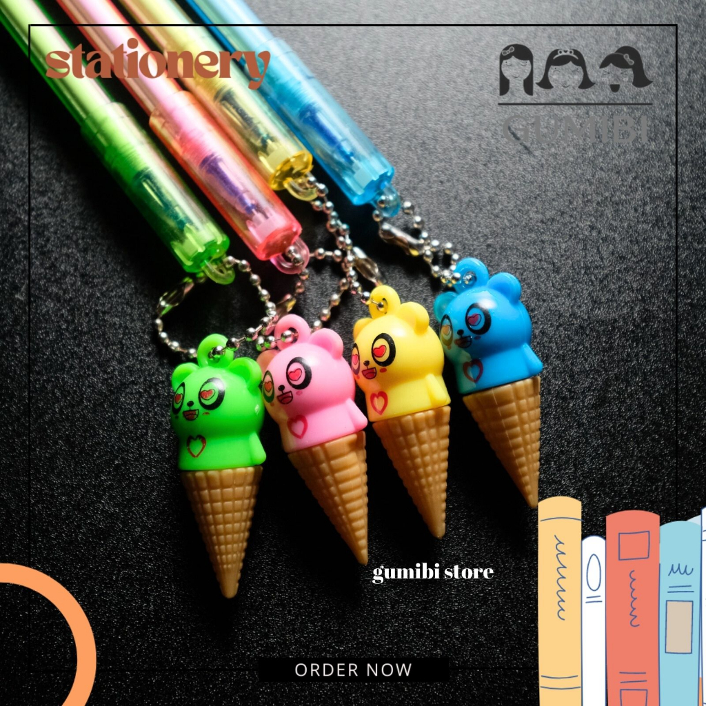 

(12PCS) PULPEN GANTUNGAN BERUANG ICE CREAM PEN GANTUNG ES KRIM BERUANG LUCU IMUT TERMURAH