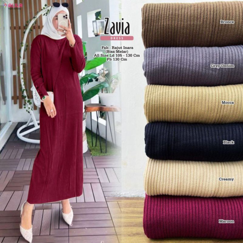 ORI GAMIS ZAVIA // DRESS ZAVIA / GAMIS RAJUT // GAMIS MUSLIM TERBARU / IXORA MAXY BY ARKEN