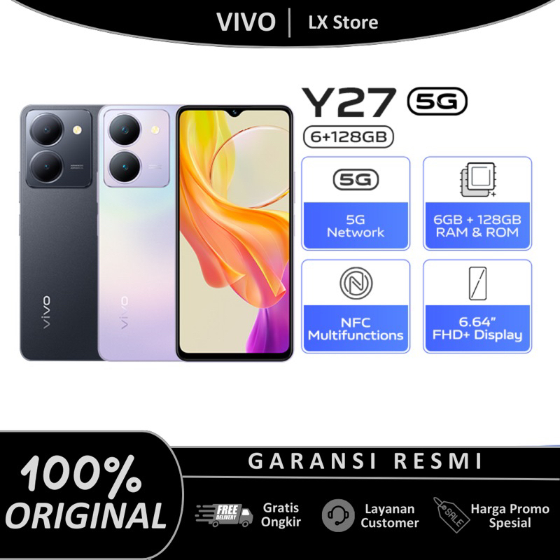 VIVO Y27 5G RAM 6GB ROM 128GB (6/128) Garansi Resmi Vivo Indonesia