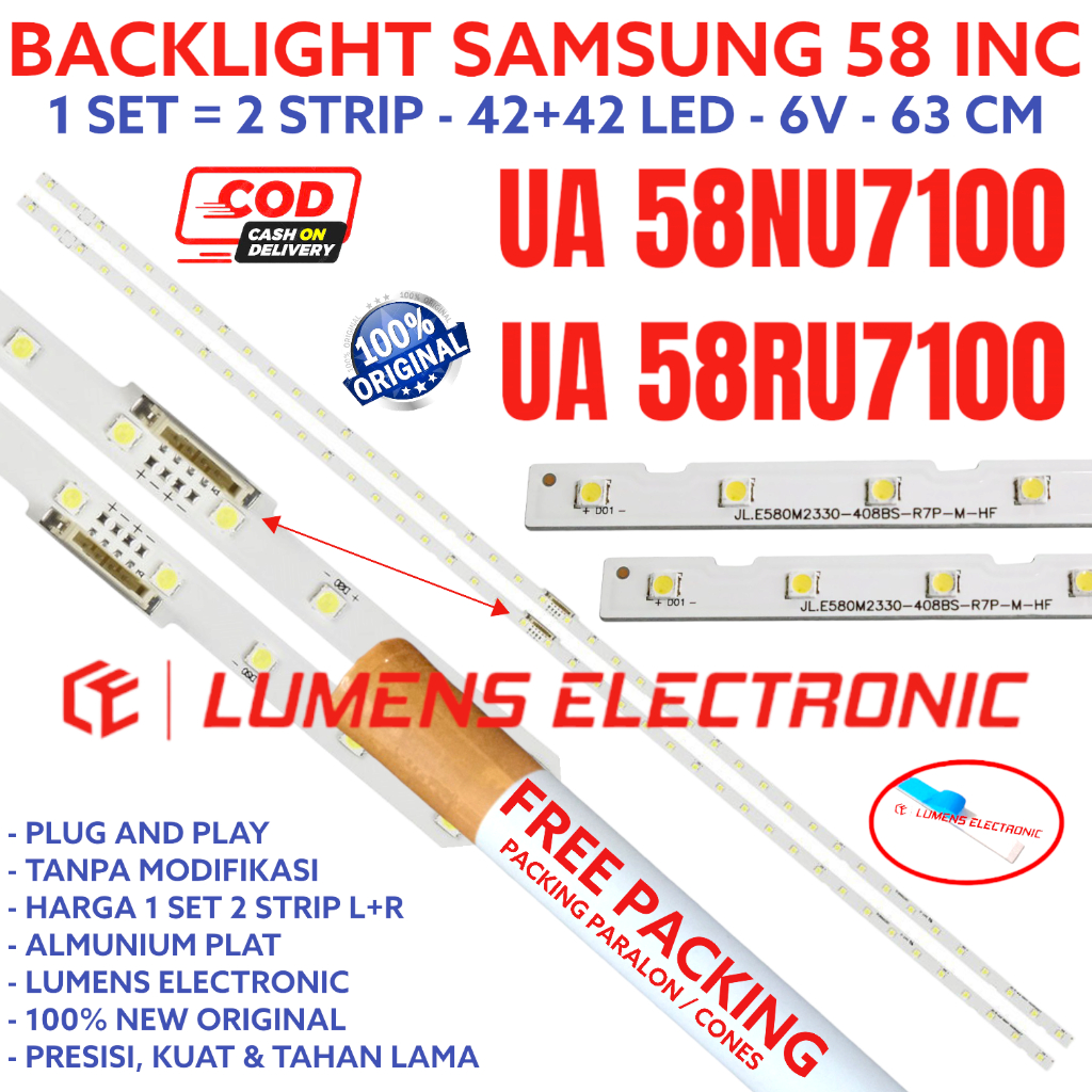 BACKLIGHT TV LED SAMSUNG 58 INC UA 58NU7100 58RU7100 58NU 58RU UA58NU7100 UA58RU7100 UA-58NU7100 UA-