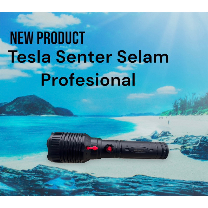 FREE KARDUS & BUBBLE WRAP ORIGINAL Tesla Senter Menyelam Cas Anti Air 30Watt Bisa Diving hingga 200m