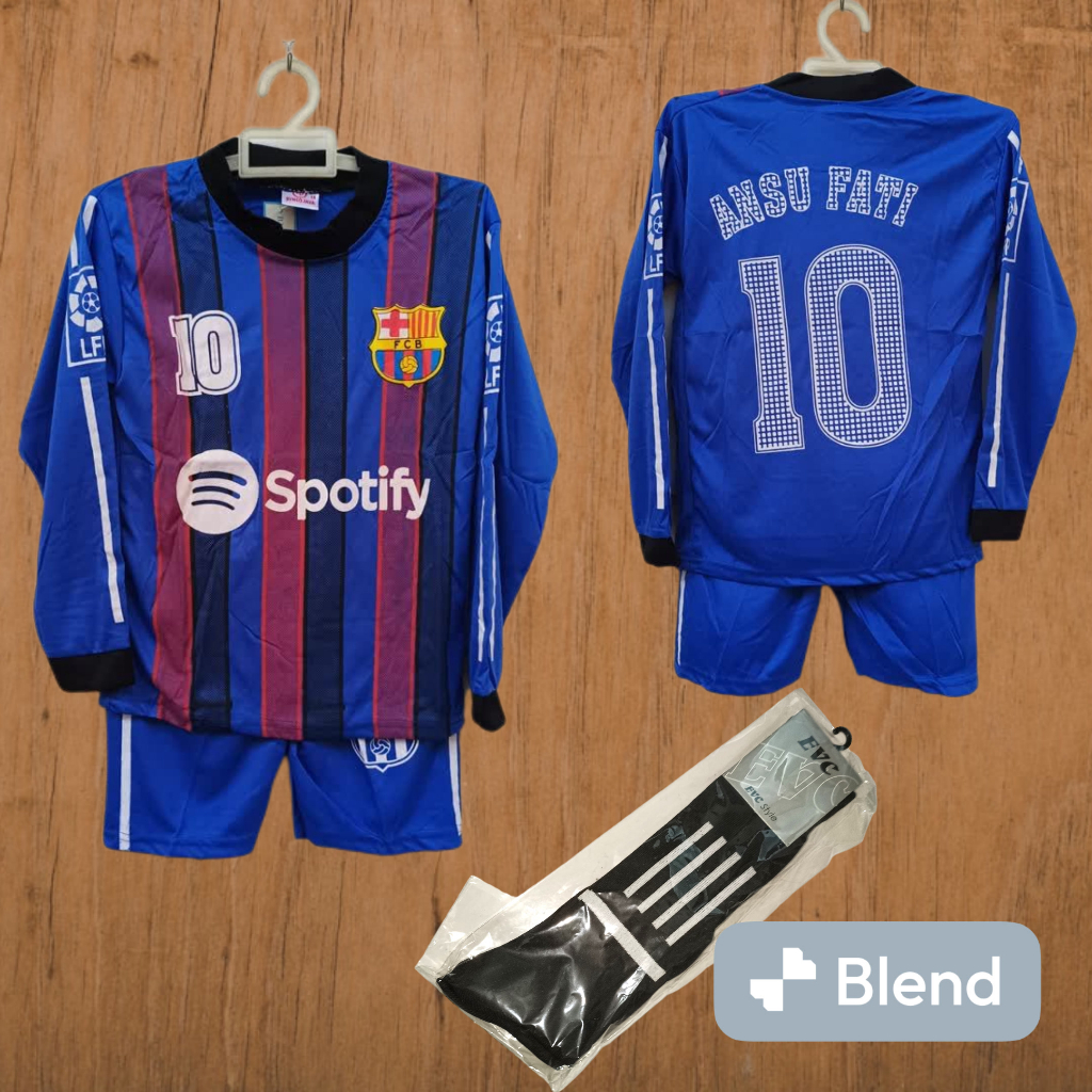 BAJU KIPER ANAK BARCELONA HIME/SETELAN BAJU BOLA KIPER BARCELONA HOME KIDS USIA 6-12THN