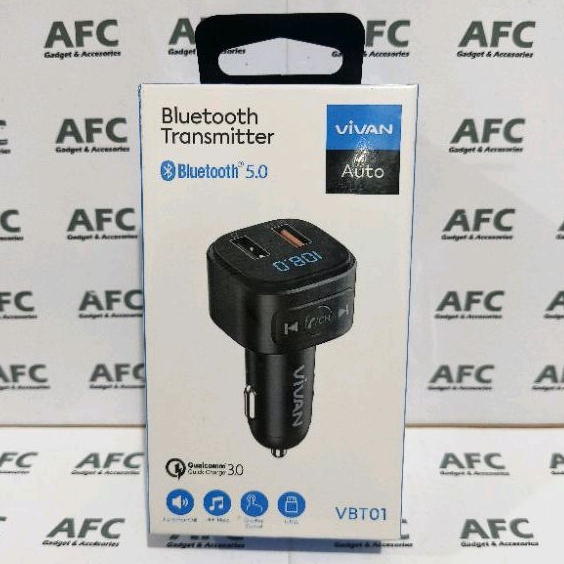 VIVAN VBT01 18W Dual Port Bluetooth Car Transmitter