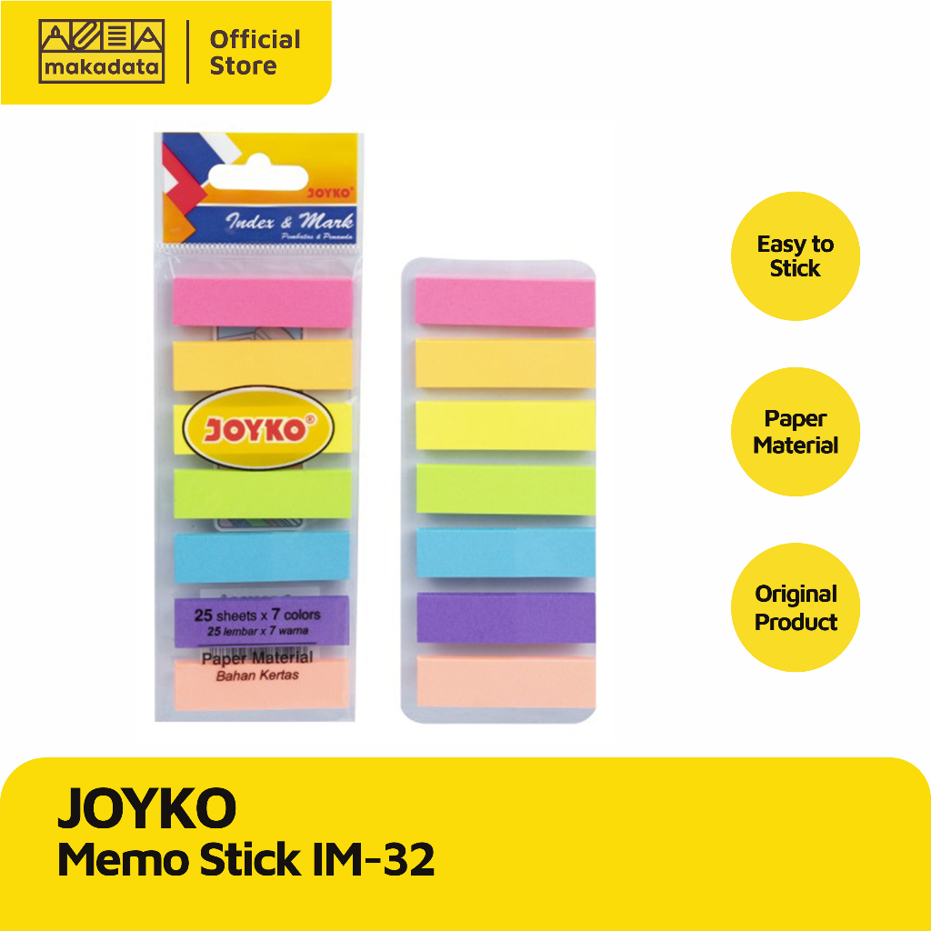 

MEMO STICKY NOTE INDEX & MARK / PENANDA / PEMBATAS KERTAS IM-32 JOYKO
