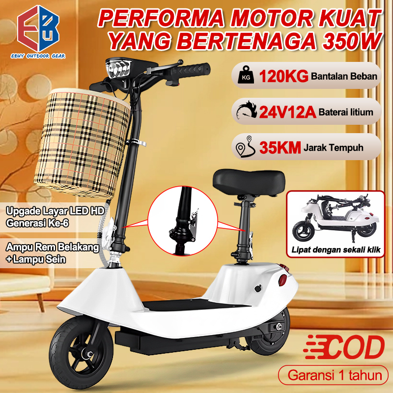 Scooter Sepeda 10 Inchi Tahan Baterai 35km / Sepeda Listrik Mini / Foldable Skuter Dewasa listrik / Skuter listrik anak