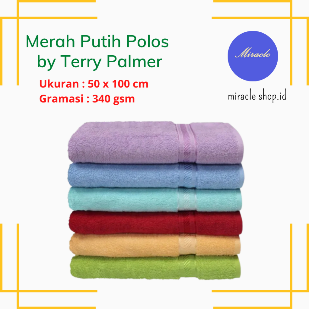 [MS] GROSIR Handuk Travel Merah Putih Polos uk. 50x100 cm