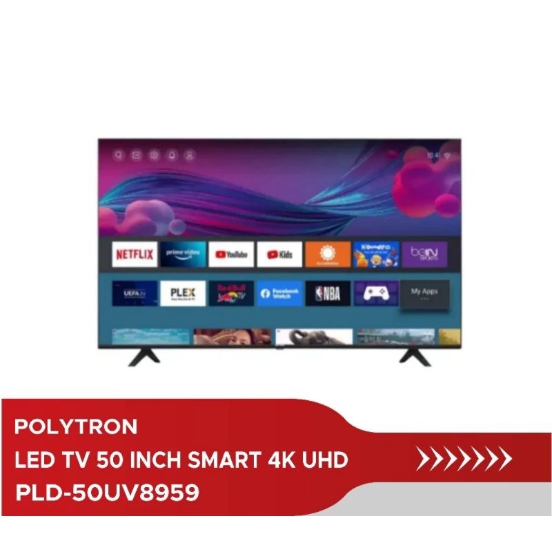 LED SMART TV POLYTRON 50UV8959 4K UHD 50 INCH GARANSI RESMI 5 TAHUN