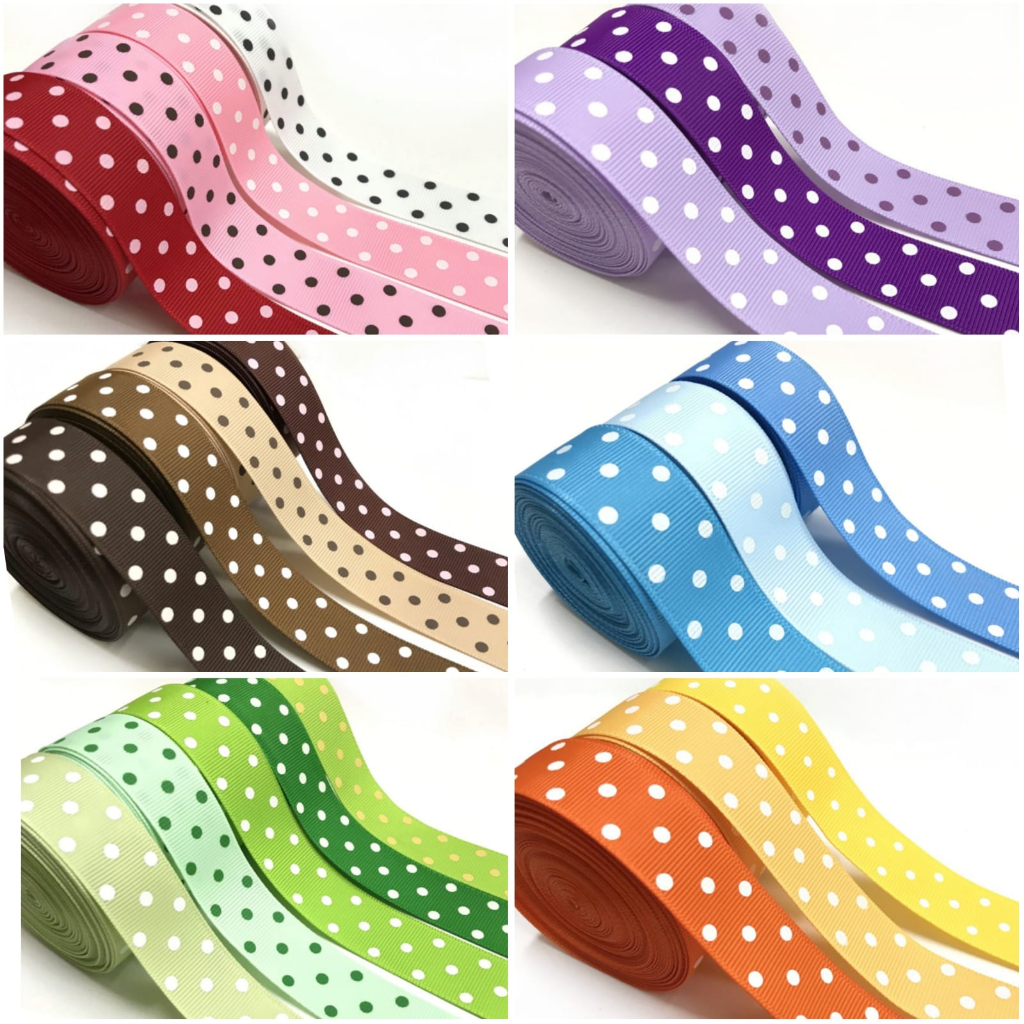 

5 YARD - PITA MOTIF POLKADOT / GROSGRAIN POLKADOT RIBBON ( 2,2 CM )