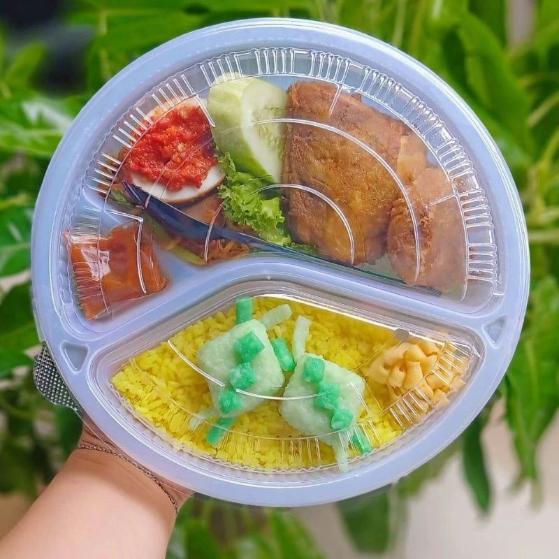 Mika Bento Sekat 3 isi 5pcs / Mika Nasi Campur / Wadah Tempat Nasi