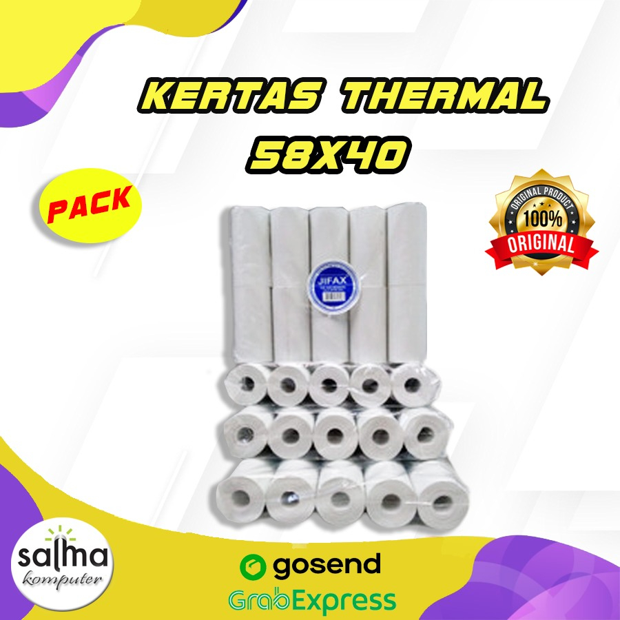 

SLM7 KERTAS THERMAL PAPER ROLL UKURAN 58X40 1Pack