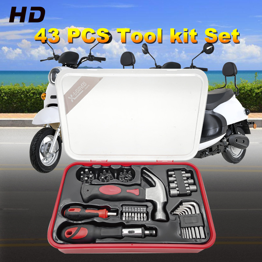 HD 43PC kunci shock set tekiro Full Lengkap Socket Tool Kit Set kunci perbaikan mobil