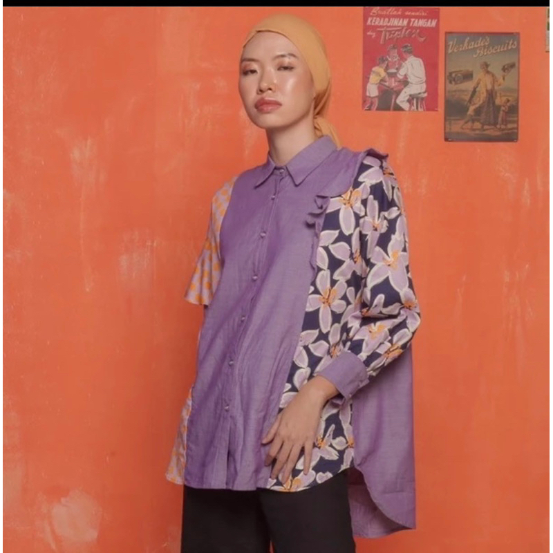 preloved viqa shirt purple aleza label