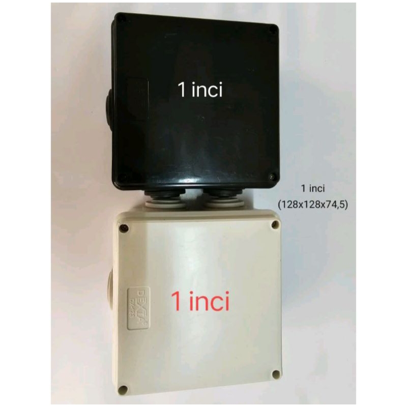 Dexta Duradus Doradus Kotak 1" Hitam / Junction Box 1 inch inci 1inch 128 x 128 x 74.5 mm DEXTA DX-1