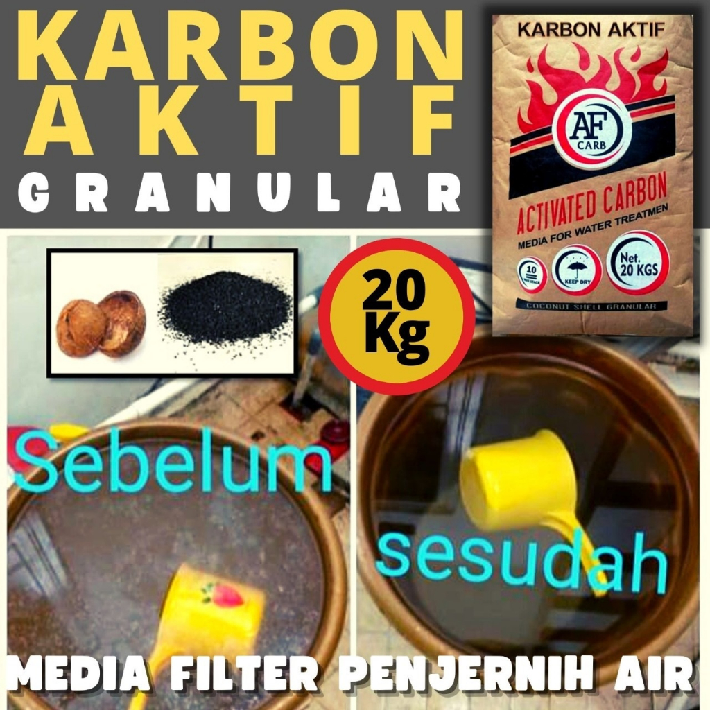 Karbon Aktif Media Filter Penyaring Air Aquarium Aquascape Kolam Tabung Filter Air Purifier Arang Ka