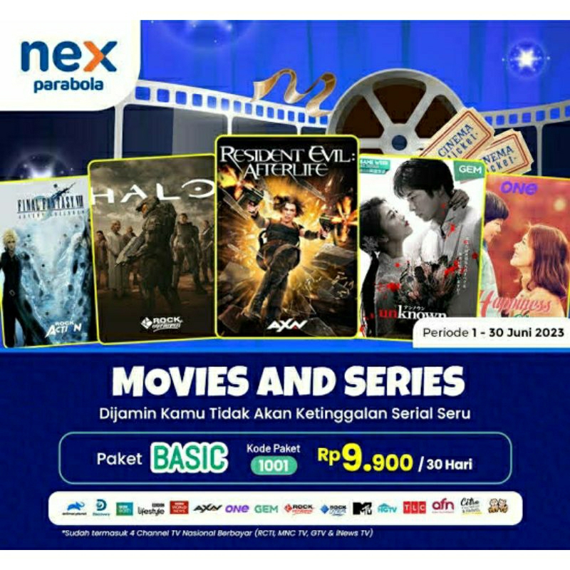 Nex Parabola Paket basic (bisa buka siaran MNCTV, RCTI, GTV, INEWS, TRANSTV dan TRANS7)