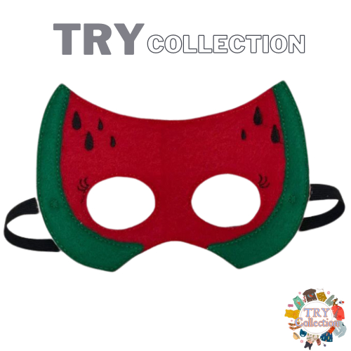 [TRY COLLECTION] Topeng Mask Desain Buah Semangka Bahan Kain Flanel SKU : TM-BUAH-SEMANGKA