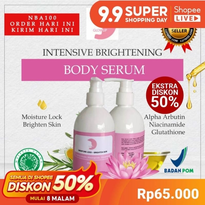 GLOWUPID Pemutih kulit badan & muka BPOM BONUS 2 Masker  #BigSale2025 #Promo2025 #2025