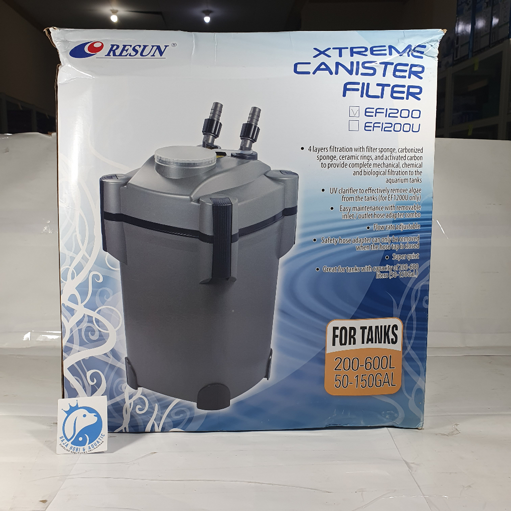 RESUN EF-1200 CANISTER AQUARIUM EXTERNAL FILTER RESUN 1200 AKUARIUM
