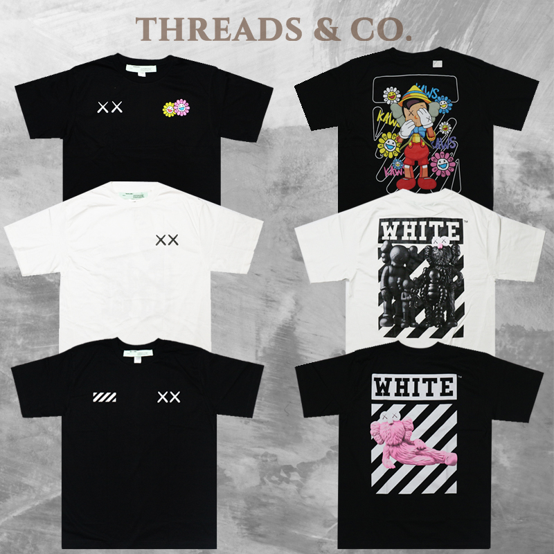 KAOS OFFWHITE X KAWS ONE SIZE | BAJU UNISEX | KAOS PRIA DAN WANITA | GRAPHIC TSHIRT STREETWEAR TAG O