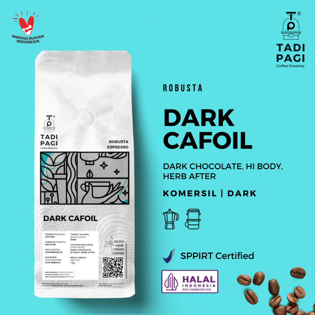 

Tadi Pagi Coffee Roastery Dark Cafoil Espresso Robusta 500gram (Berminyak) Ekonomis