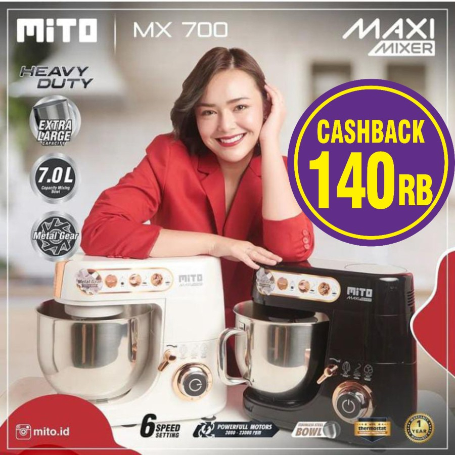 MIXER ROTI MITO MIXER NEW MITO MX700 MX 700 MX-700 7 LITER Resmi promo