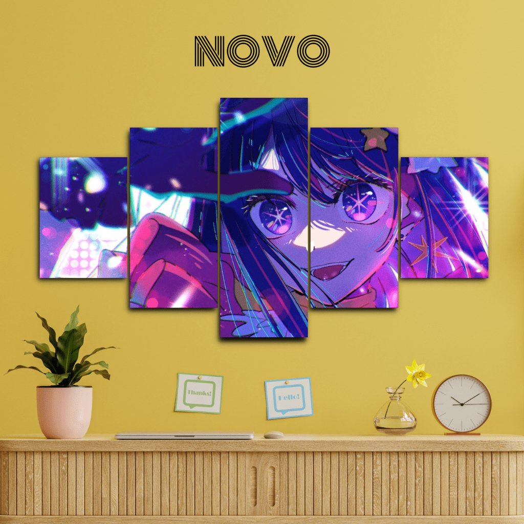 HRY (FreeOngkir) NOVO 1 SET Pajangan Hiasan dinding OSHI NO KO 5pcs Poster Kayu Wall Decor anime