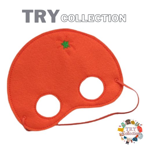 [TRY COLLECTION] Topeng Mask Desain Buah Jeruk Bahan Kain Flanel SKU : TM-BUAH-JERUK