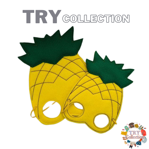 [TRY COLLECTION] Topeng Mask Desain Buah Nanas Bahan Kain Flanel SKU : TM-BUAH-NANAS