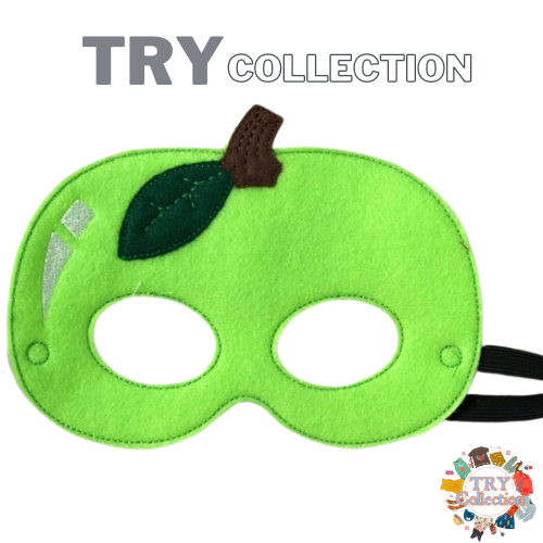 [TRY COLLECTION] Topeng Mask Desain Buah Apel Bahan Kain Flanel SKU : TM-BUAH-APEL